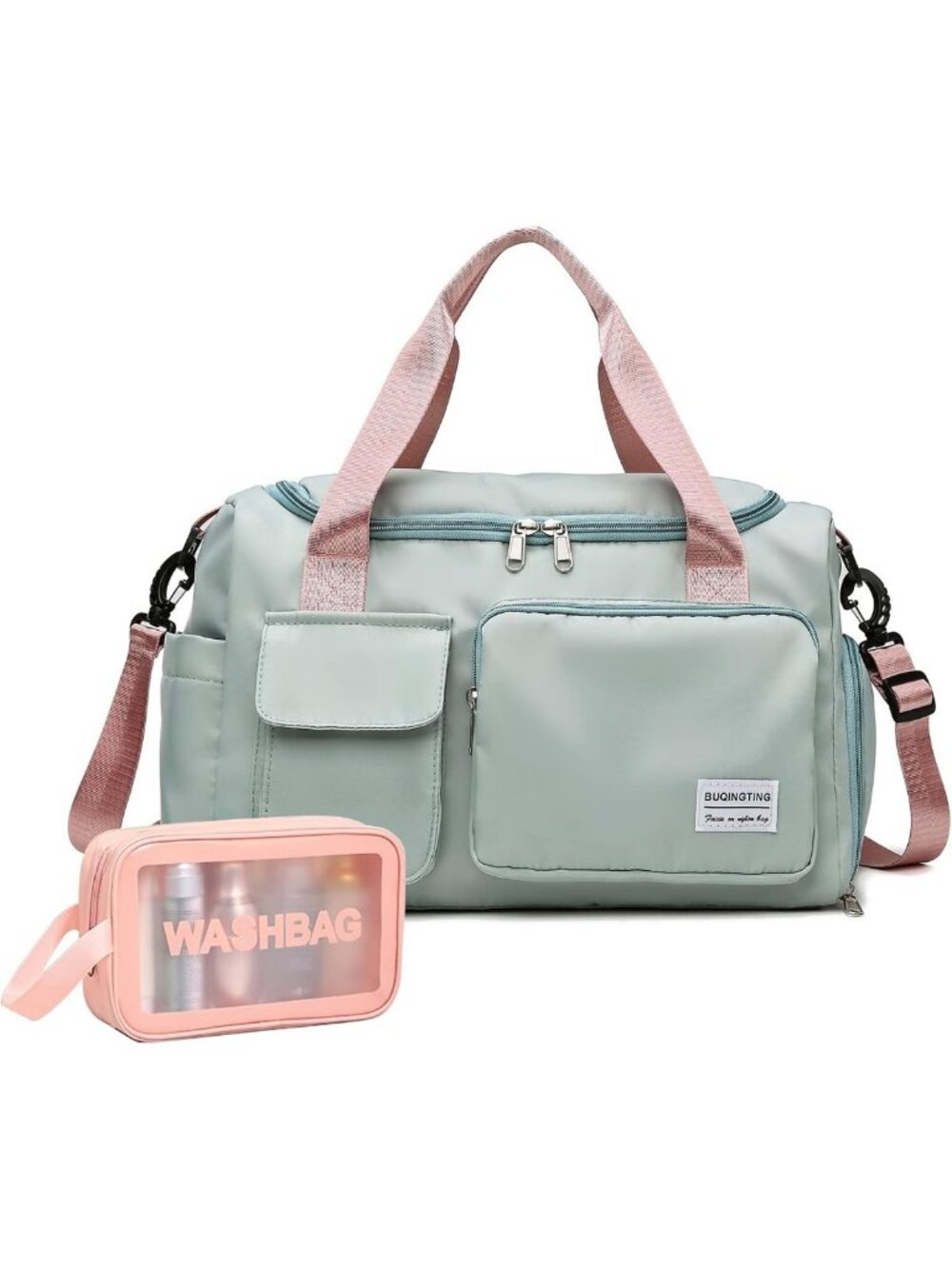 Stylish Small Gym Bag for Women, Travel Duffle with Shoe Compartment, Weekender